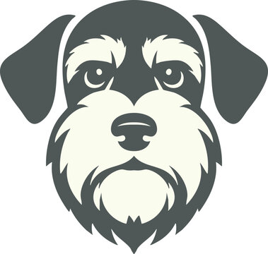 Gray schnauzer dog face illustration