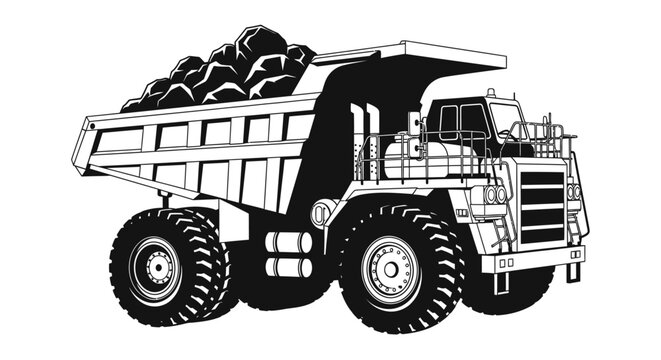 Large Mining Dump Truck Vehicle.