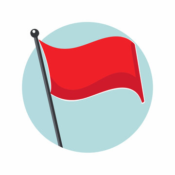 Red Flag Waving on a Pole