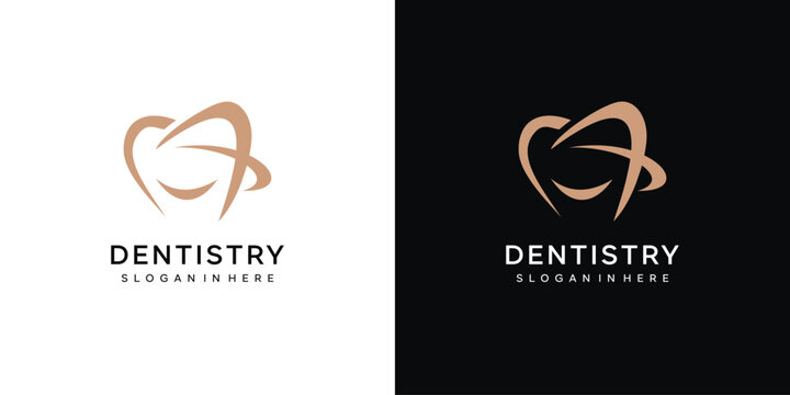  Abstract Dental Care logo graphic design vector illustration. Symbol, Icon, platform