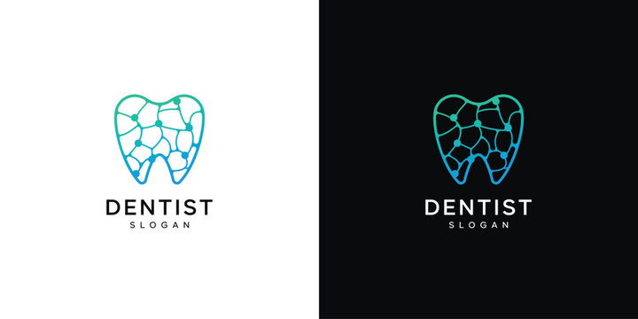 Creative Dental logo graphic design vector illustration. Symbol, Icon, platform