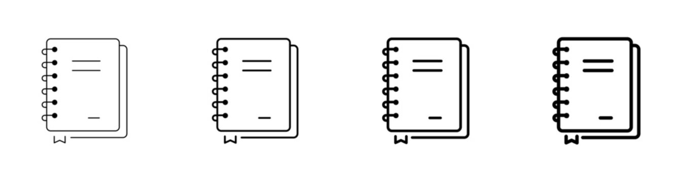 Notebook Spiral Binder Journal Office Daily Planner Line Art Icon Vector Illustration