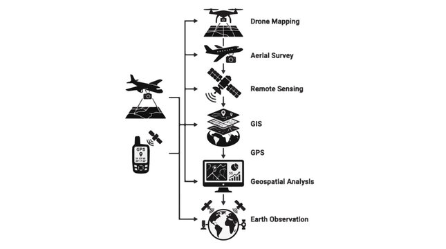 Drone Mapping Aerial Survey Gis Geospatial Analysis Process Flow
