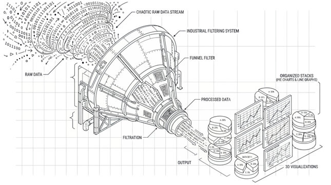 Conceptual Illustration of Binary Data Filtration and Chaos Processing