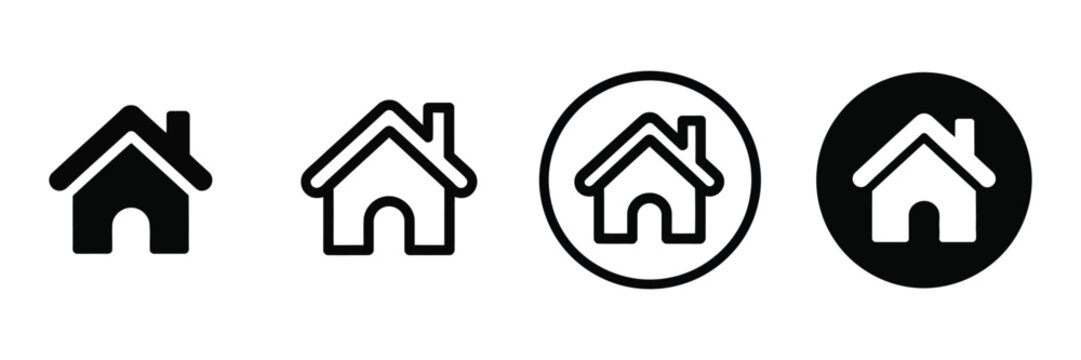 Home interface icon set with modern house navigation symbols and residential app elements for UI design dashboard mobile application and web interface vector pack