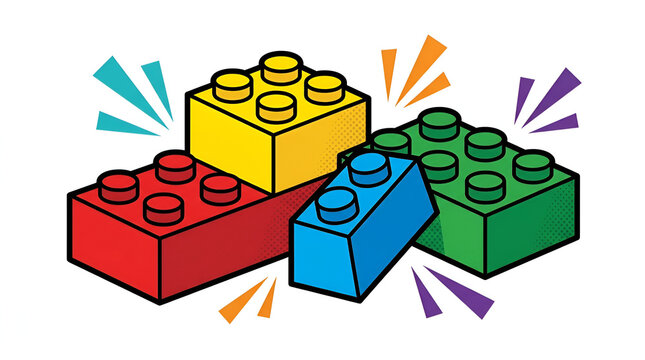 Clego brick vector illustration of colorful building blocks