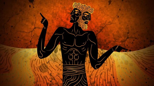 janus roman god with two faces pointing toward two paths