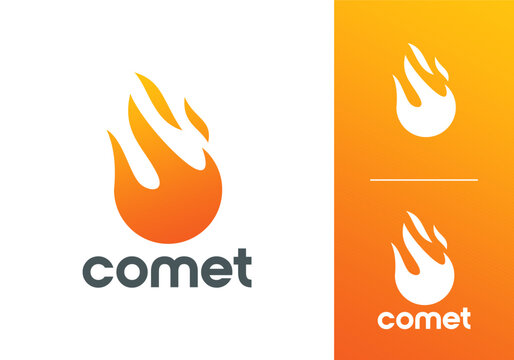 simple creative meteor drop logo design vector