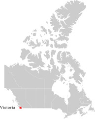 Obraz premium Victoria, Vancouver City Location on Canada Map Illustration