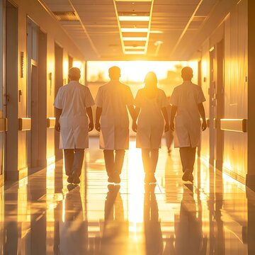 Medical professionals walking down a brightly lit hospital corridor (76)