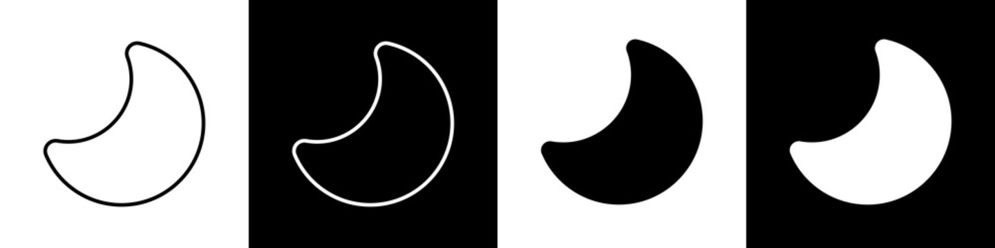 Half moon black and white icon design concept