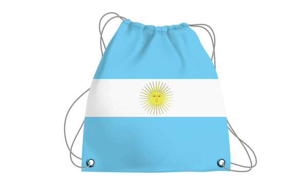 Players Country Flag Bag Argentina.3d illustration