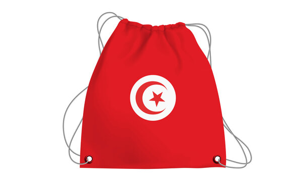 Players Country Flag Bag Tunisia .3d illustration