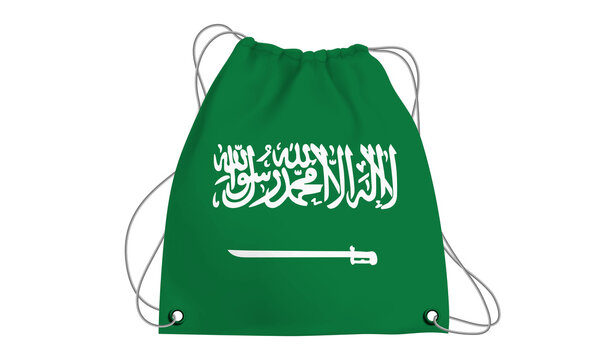  Players Country Flag Bag Saudi Arabia.3d illustration