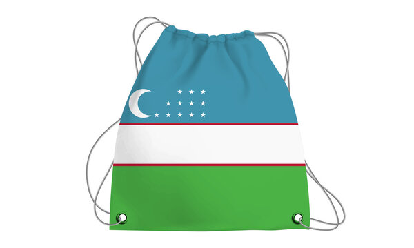 Players Country Flag Bag Uzbekistan.3d illustration