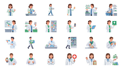 Fototapeta premium Pharmacists Providing Healthcare Services and Counseling