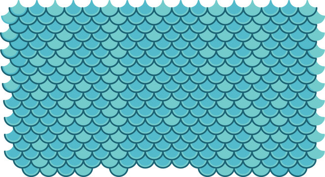 Turquoise fish scale pattern vector illustration with teal gradients for mermaid tail design and aquatic backgrounds.