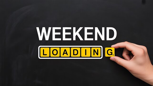 Weekend Loading Text Concept Representing Anticipation For Leisure And Relaxation
