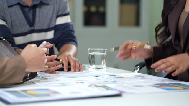 Business team or manager working and update tasks with milestones progress planning and professional investor working new start up project in the office.