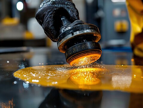 High temperature tools contact liquid surfaces