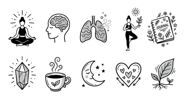 Journey to inner harmony essential symbols for holistic well-being, mindfulness, and self-care practices