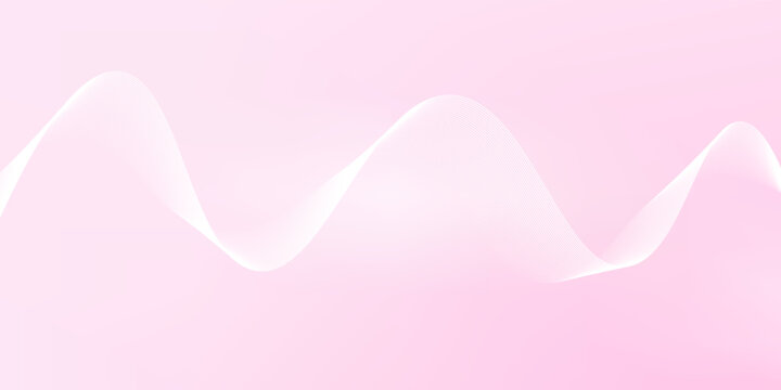 Pink wavy line pattern background. Abstract halftone undulate flowing particle lines. Rose wave curved dashed design element for poster, banner, presentation, booklet, brochure. Vector wallpaper