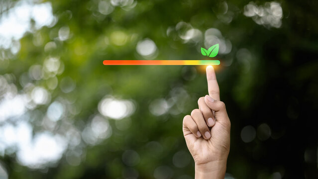 ESG Performance Improvement and Sustainability Progress Indicator Concept