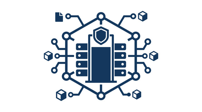 Centralized data server with network security nodes.