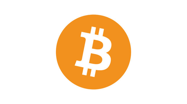 Classic orange Bitcoin cryptocurrency logo icon.