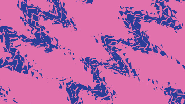 Distorted lightning bolt pattern in electric blue color repeated across neon pink background creating retro punk aesthetic with sharp jagged textures.