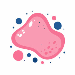 Fototapeta premium Abstract Pink Blob with Blue and Pink Circles