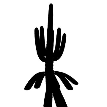 Black Silhouette of Middle Finger Gesture.