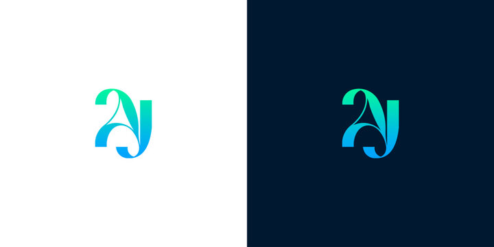 Modern AJ Letter Monogram Logo Design with Professional Gradient for Corporate Brand Identity