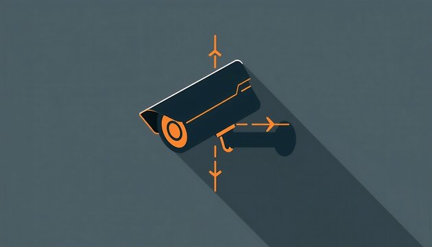 Security camera icon, surveillance system, cctv vector illustration, flat design, modern technology, monitoring equipment, digital security, safety concept, protection sign, surveillance camera symbol