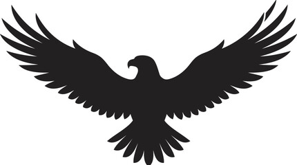 Obraz premium A majestic eagle spreads its wings in mid-flight outdoors