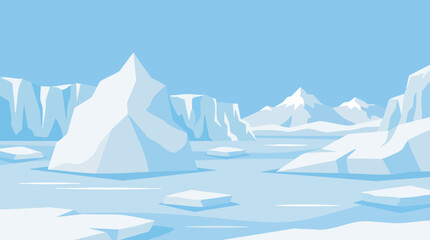 Arctic Iceberg Landscape Vector Illustration for Climate Background © Begum