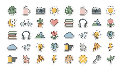 Cute Sticker Pack: Icons for Journaling, Crafts, and Social Media © turok123