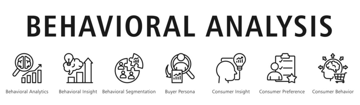 Behavioral Analysis Web Banner  icon vector illustration concept