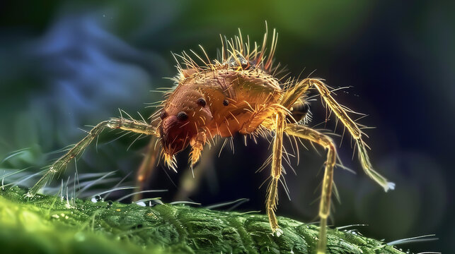 Detailed 3D scientific illustration of ectoparasites that live on the outer surface of human and animal bodies.