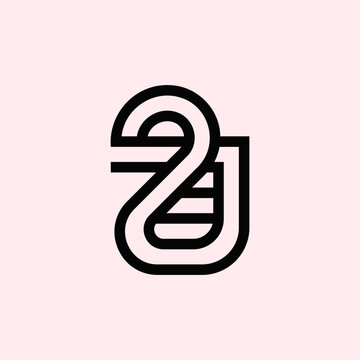 J2 or 2J Monogram abstract logo