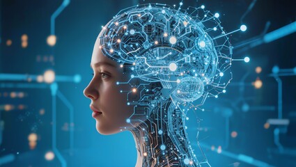 Obraz premium Business Professional Connected To Cloud Computing And Artificial Intelligence