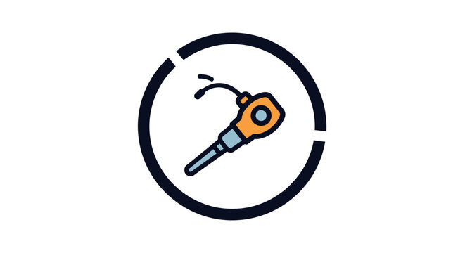 Illustration of a welding torch tool icon design.