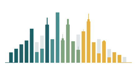 Fototapeta premium City skyline graph with colorful bars