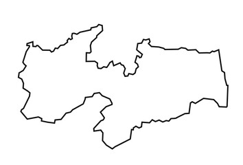 Obraz premium Paraíba state map with all municipalities in black outline style