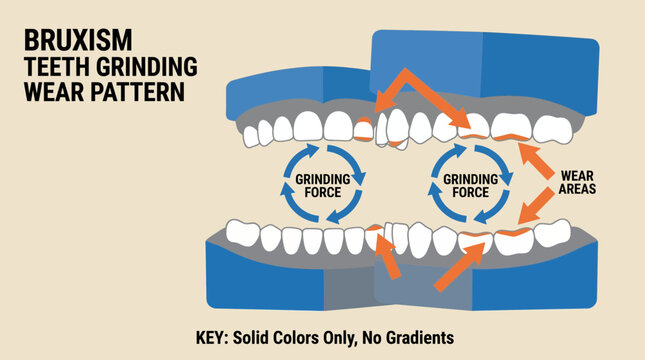 Bruxism Teeth Grinding Wear Pattern Diagram
