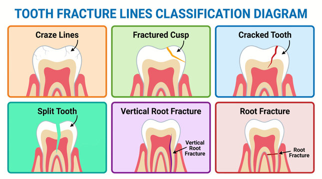 Tooth Fracture Lines Classification Diagram