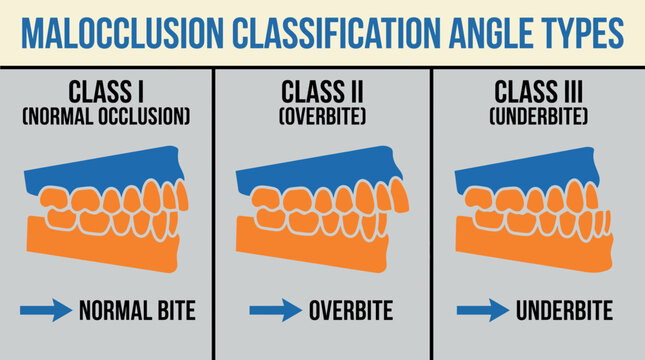 Malocclusion Classification Angle Types Diagram