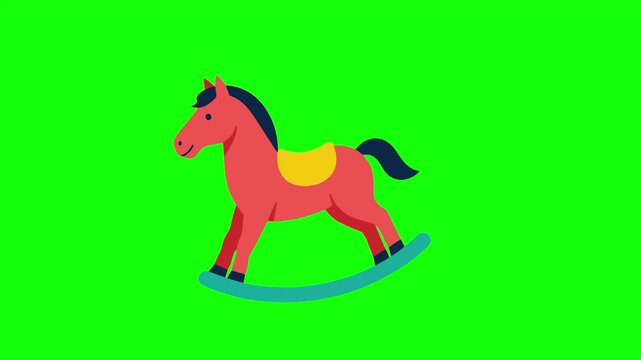 rocking horse childhood toy animation HD 4K