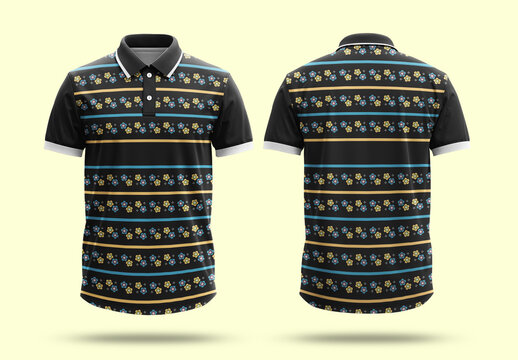 Floral Polo Tshirt Design Template