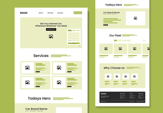 Minimal Car Rental Landing Page UI Design